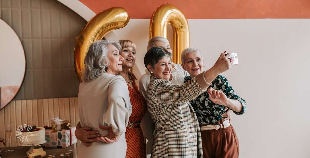 Women celebrating 60th birthday after a divorce